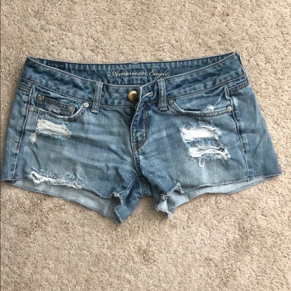 American Eagle Low Rise Destroyed Denim Short